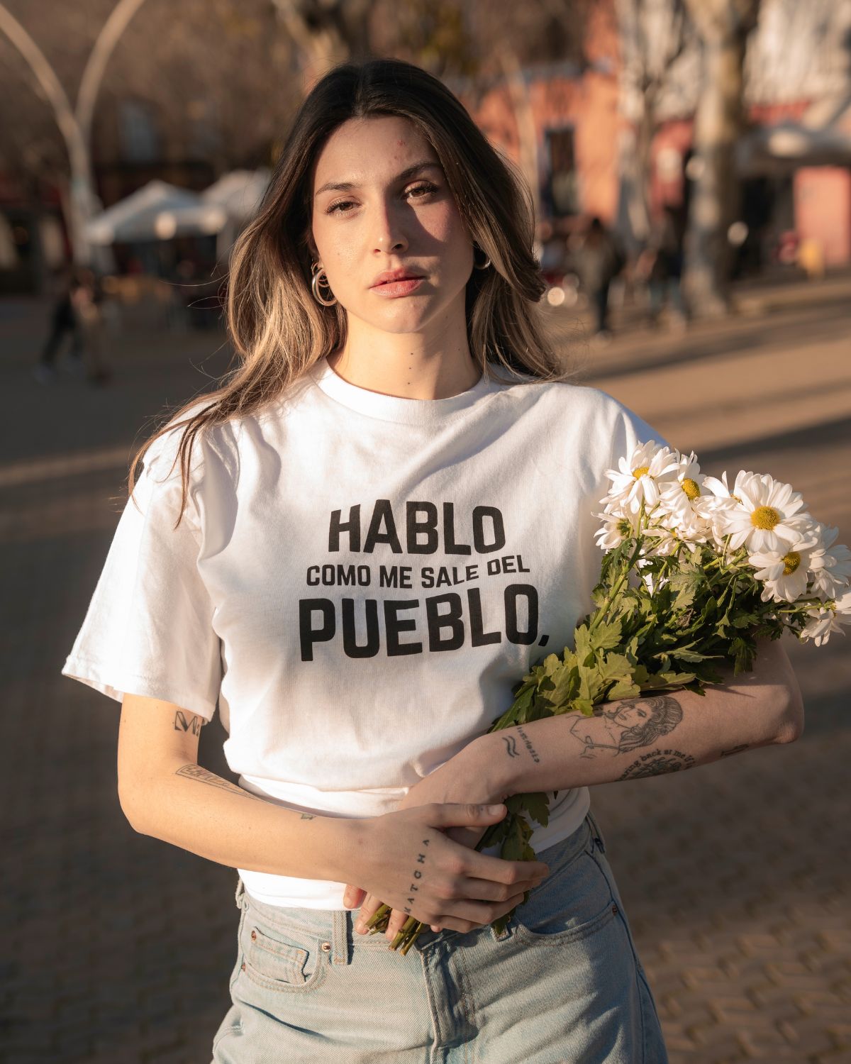Hablo como me sale del pueblo camiseta blanca camiseta acento andaluz