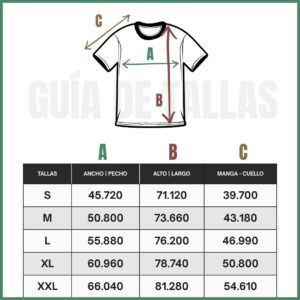 Medidas Camisetas BAAAF Medidas Camisetas BAAAF