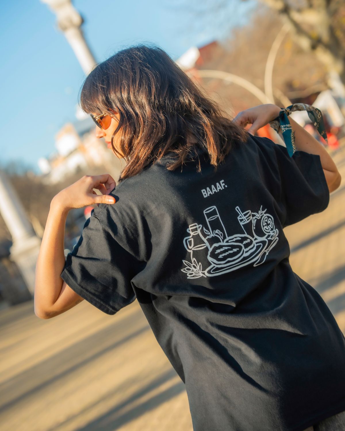 camiseta desayuno andaluz negra unisex